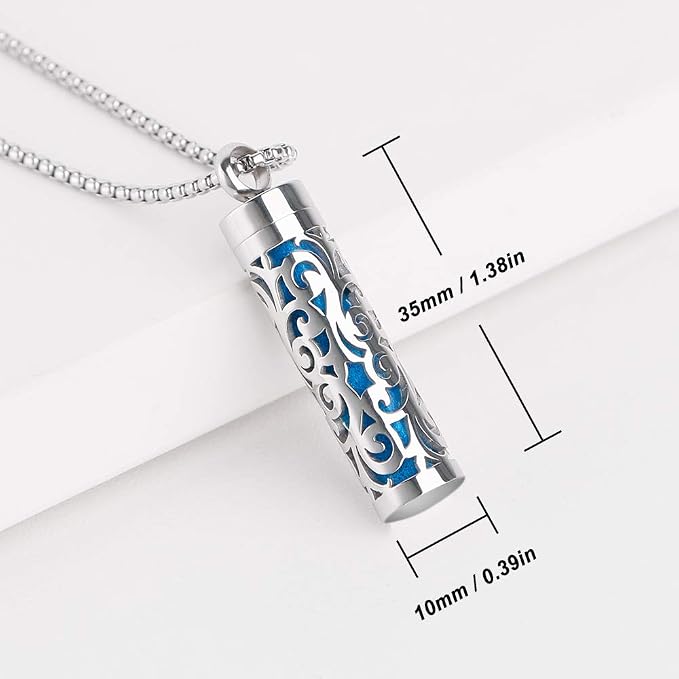 Maromalife Essential Oil Necklace for Women, 316L Stainless Steel Aromatherapy Pendant Diffuser Necklace, Essential Oil Jewelry Gift for Men Women, Christmas, Birthday