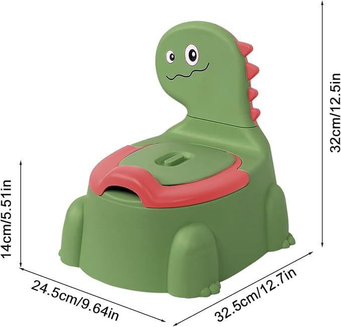 Potty Training Toilet, Dinosaur Potty Training Toilet Seat, Separated Dinosaur Training Potty for Toddlers with Non-Slip Rubber Mat Backrest, Portable Potty Chair for Boys and Girls Travel