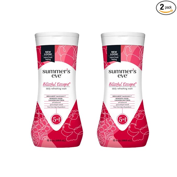 Summer's Eve Blissful Escape Daily Refreshing Feminine Wash, Removes Odor, pH balanced, 15 fl oz. (Pack of 2)