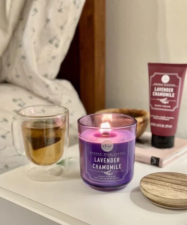 DW Home Lavender Chamomile Scented Candle for Home, 9 oz, 8.8 oz Candle Jar, Up to 33H Burn Time, Luxury Scented Candle for Relaxation, Gifting, Home Decor