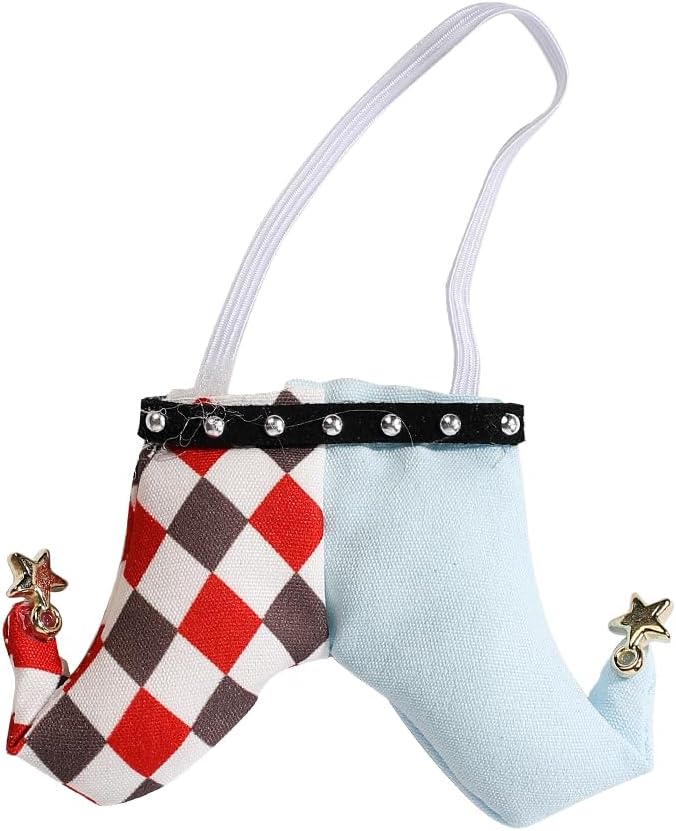 Doll Clothes for Labubu (for Standing/Sitting 17/15cm Plush Doll)(NO Doll)- Multiple Style Accessories Handcrafted Clothing Dress Up Included Headwear and Clothes for Girl Woman (Clown)
