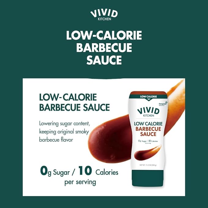 VIVID KITCHEN Korean Barbecue Sauce – 2-Pack (11.33 oz Each) – Low-Calorie, No Preservatives – Sweet & Smoky Flavor – Ideal for Grilling, Marinating, Stir-Fry, and Dipping – Easy Squeeze Bottles