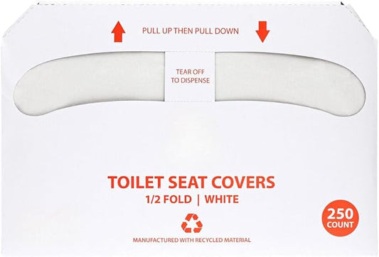 EcoQuality Disposable Toilet Seat Covers - Easily Flushable Paper Toilet Seat Cover for Adults, Teens, Kids, Great for Commercial, Business and Hotel (250)