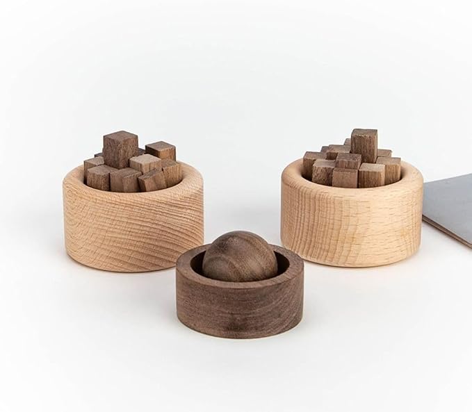 Aromatherapy Diffuser Spheres, Woodpile Essential Oil Diffusers, Wooden Diffuser for Car Home Office Bedroom Decoration(Beech-Style C)