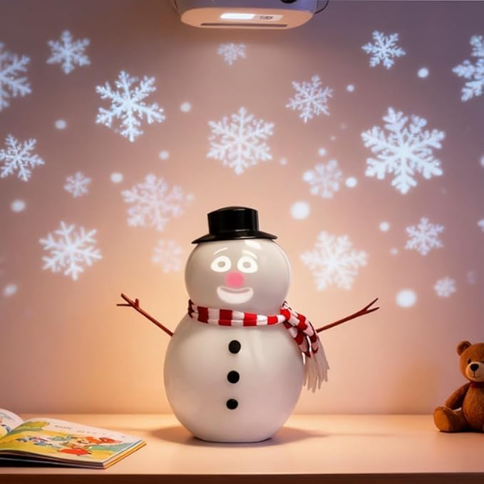 Animated Talking Snowman, Talking Animated Blink Snowman with Built in Projector & Speaker Plug'n Play, Interactive Singing & Dancing Christmas Decoration, USB or Battery Powered (2)