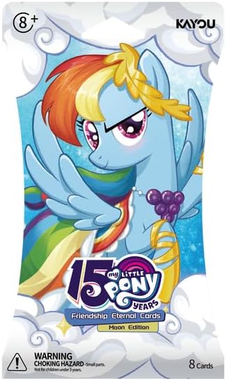 KAYOU My Little Pony Friendship Eternal Cards, Moon Edition Series 2, English, 12 Blister Packs Display with Promo Card, Anniversary Celebration Theme