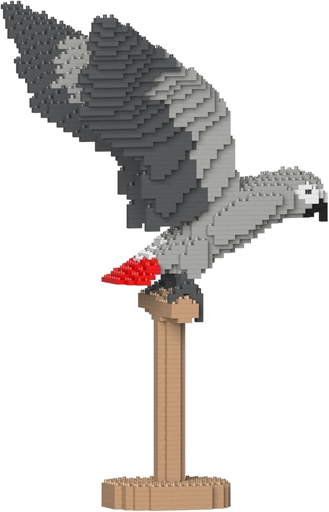 JEKCA African Grey 02S | Parrot Plastic Building Blocks | Age 14+