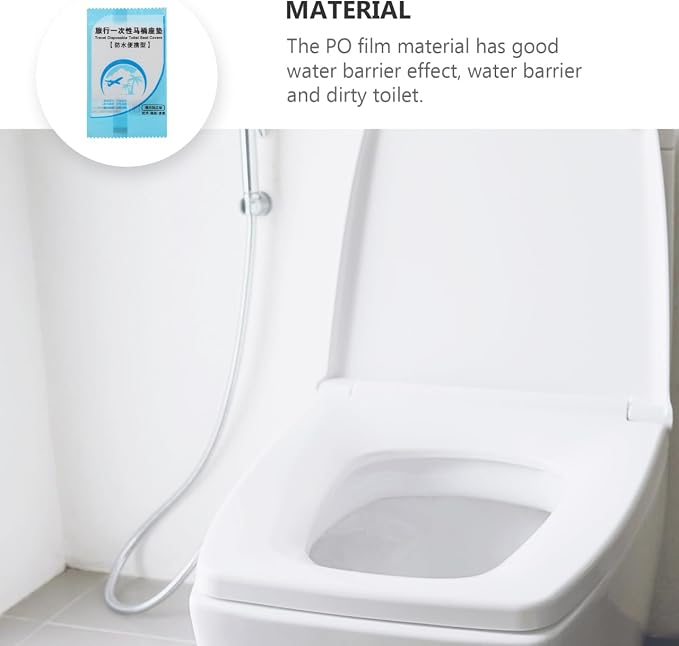 KICHOUSE Disposable Toilet Seat Covers 200 Pcs Portable Toilet Seat Cushion Pads Individually Packaged Travel Camping Public Restrooms Water Barrier Tear Resistant