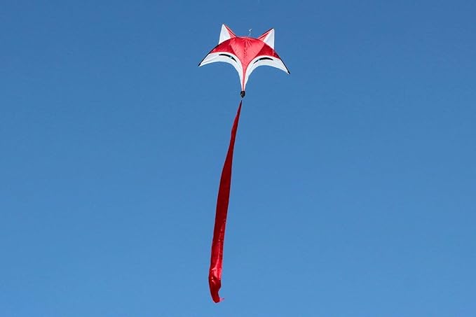 HENGDA KITE for Kids Red Fox Kite Outdoor Fun Sports Single Line Kite with Flying Tools