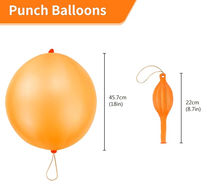 rubfac 25Pcs Punch Balloons, Party Favors for Kids, Thickened Heavy Duty Neon Punching Bouncy Balloon for Birthday Goodie Bag Stuffers Exciting Outdoor Play Supply