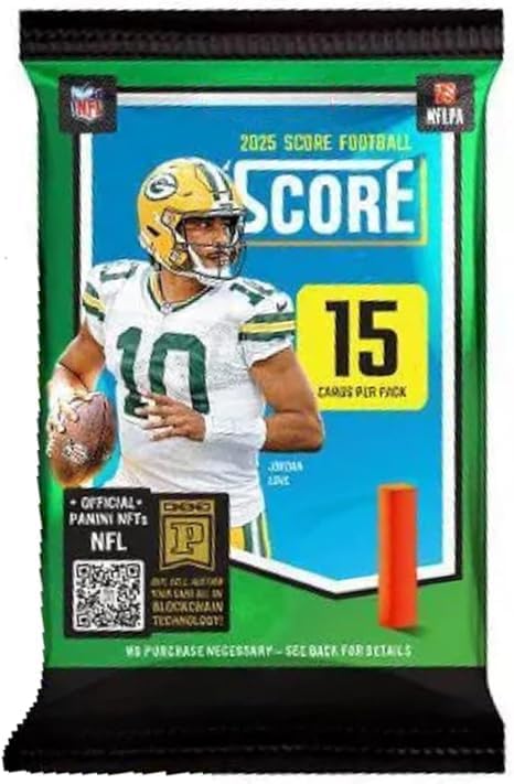 2025 Score Football NFL Blaster Pack with 15 Trading Cards + Toploader + StreetCards Magnet!