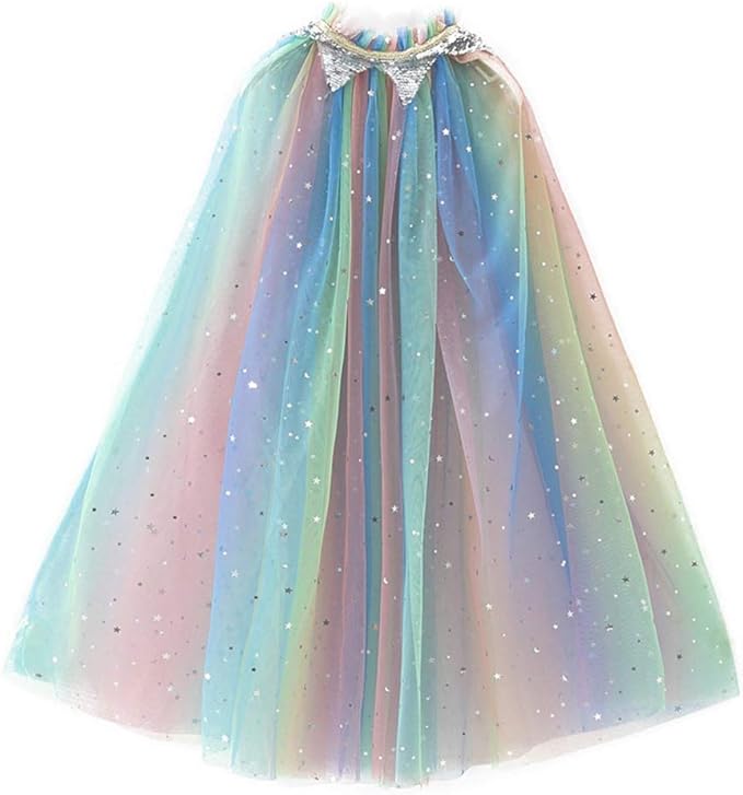 FKKFYY Rainbow Cape Cloak for Girl Princess