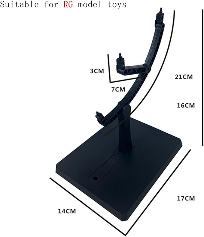 Action Figure Display Stand, Adjustable Model Kit Base, Display Stand Suitable For Gundam Models And 1/144 HG RG BB Action Characters, Black (RG)
