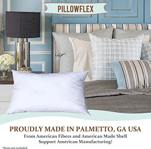 Pillowflex Synthetic Down Pillow Insert 12x20 in - Karate Chop Pillow | Small Rectangle Sham Form, Plush Polyester Cotton Blend, Cloud-Like Comfort, Clump-Resistant Fill, Smooth Elegant Finish