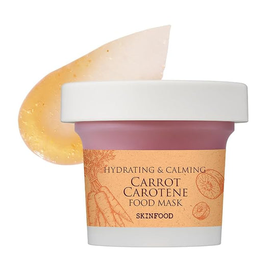 SKINFOOD Carrot Carotene Food Mask, Korean Skincare Wash-Off Mask for Soothing & Moisturizing, Carrot Seed Oil & Beta-Carotene, 120g / 4.23 fl.oz.