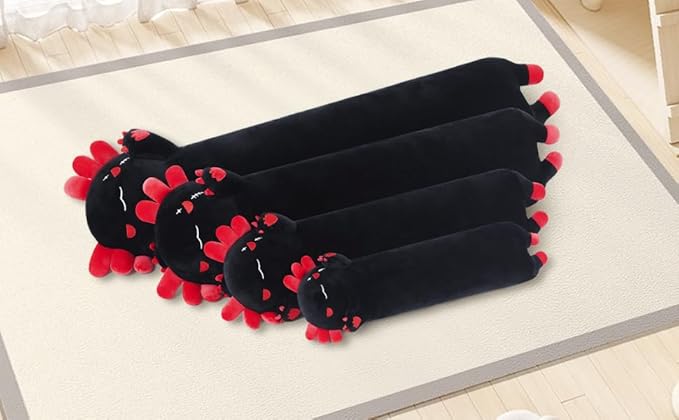 Axolotl Plush, 27.6” Long Axolotl Body Pillow for Kids, Cute Axolotl Stuffed Animals for Girls, Soft Plushies Toy Gifts for Birthday Black