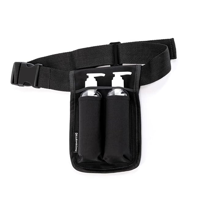 Massage Bottle (8oz) Bag Holster Kit, Adjustable Single Holster for Massage Oil & Massage Lotion (Bottle Included) (Two Bottles (8oz))