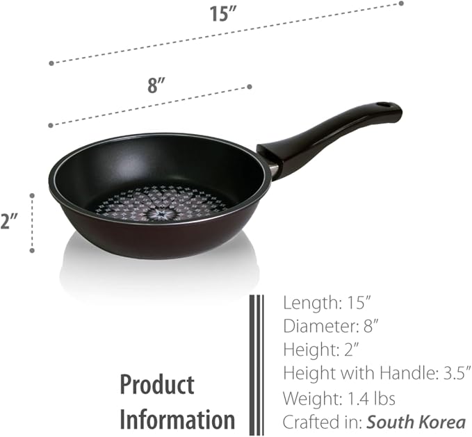 TECHEF - Blooming Flower Frying Pan, with Teflon Platinum Non-Stick Coating (PFOA Free) / Ceramic Coated Outside/Induction Ready (20 cm (8 in))
