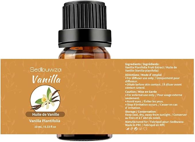 Sedbuwza Vanilla Coconut Essential Oil Set, Vanilla Fragrance Oil Coconut Scent Oil Set for Diffuser, Aromatherapy, Massage, Soap, Candle Making 2 x 10 ml