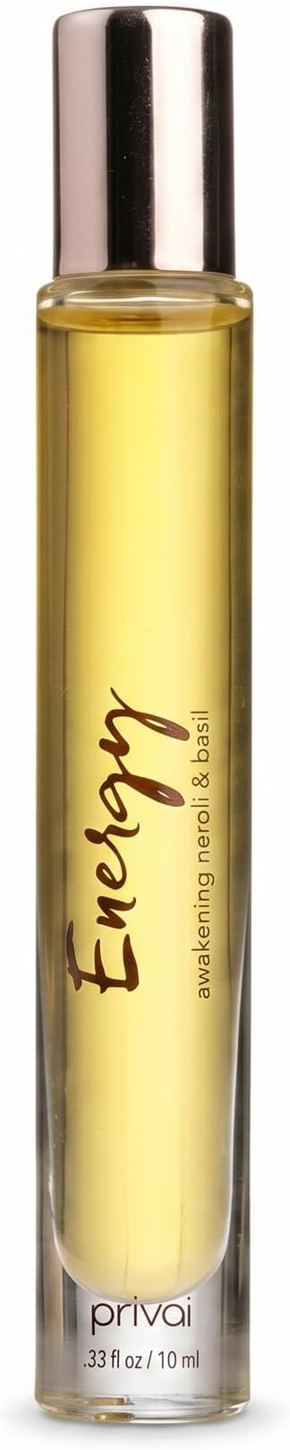 PRIVAI Neroli & Basil Essential Oil Roller Mini - Energy, 10 ML, Motivating Aromatherapy Blend for Mind and Body