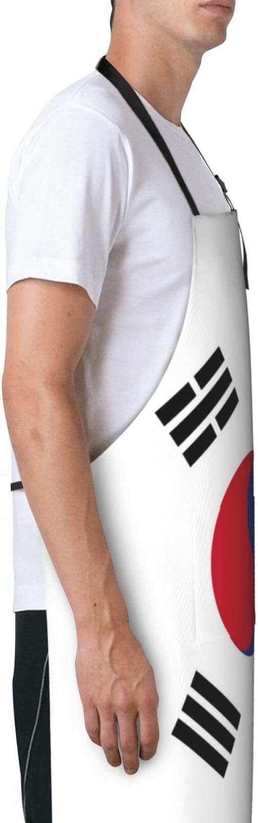 Cute Flag Kitchen Cooking Aprons for Women Men Adjustable Patriotic Flag Apron with 2 Pockets for Home Kitchen Garden