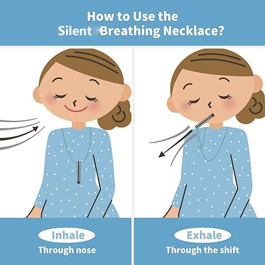 Stainless Steel Anxiety Breathing Necklace, Mindful Breathwork Tool for Stress Relief, Meditation Gifts for Women and Men