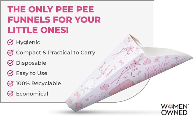 SaniGirl Pee Funnels Girls Age 3-12 Disposable Urination Device Portable Pee Cups Outdoor Travel Potty (Pack of 10)