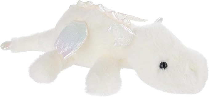 Apricot Lamb Lying Dragon Plush Stuffed Animals for Kids, Soft Cute Plush Toys for Baby Girl and Boy, Large Fluffy Lying Dragon White