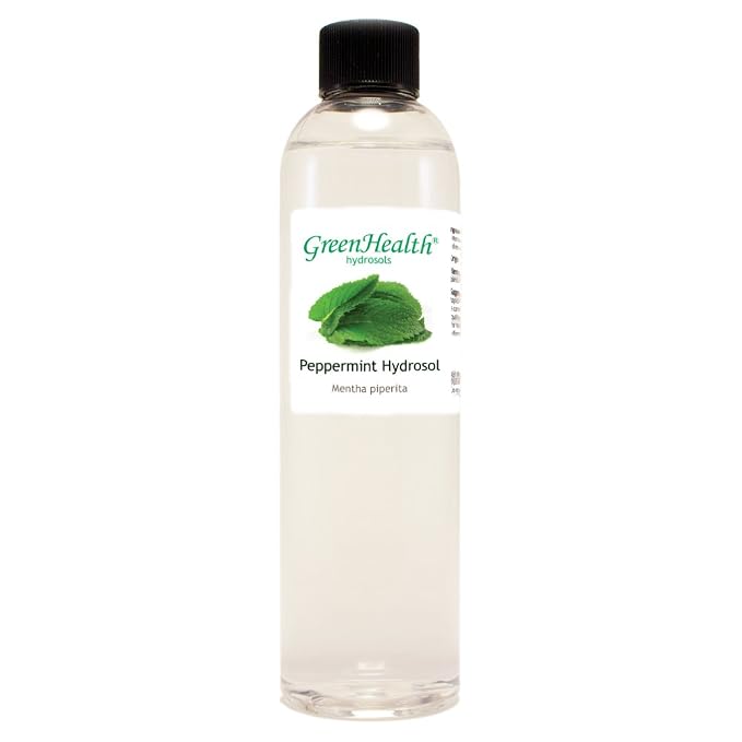 GreenHealth Peppermint Hydrosol (Floral Water) - 8 fl oz Plastic Jug w/Cap - 100% Pure (NOT Oil)