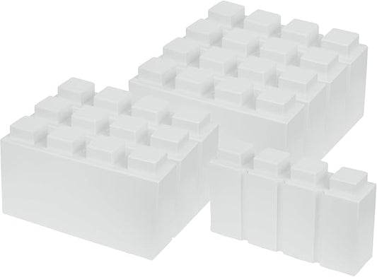 EverBlock 12' x 3' Line Half Plastic Modular Block Bulk Pack | Giant Building Blocks | Easy to Connect & Reuse | Indoor & Outdoor Use | Build Displays & Structures | White