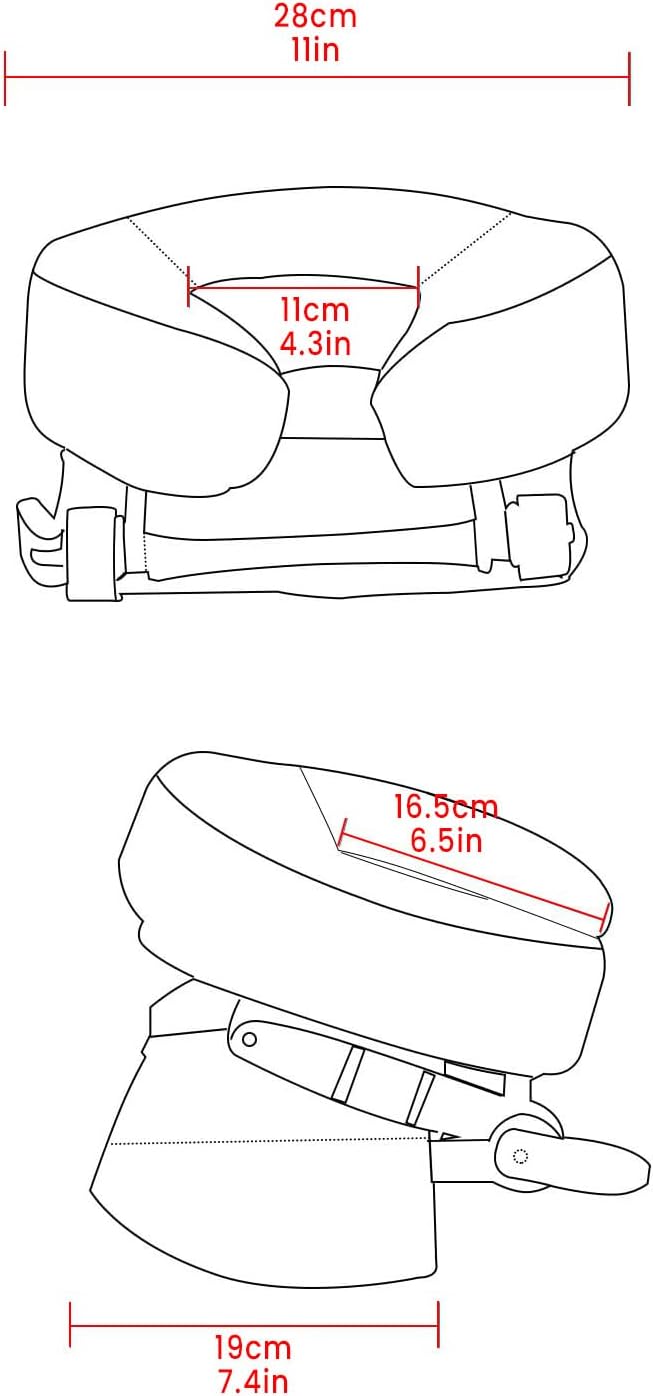 TRENDBOX Face Down Tabletop Massage Kit Adjustable Headrest Pillow - Dark Brown