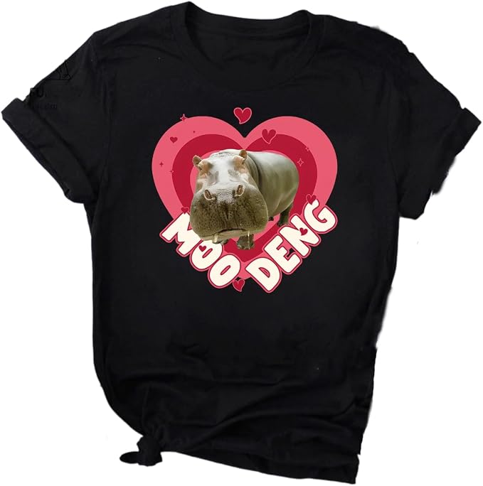 YOUNG GREEN Moo Deng Cute Sweatshirt Moo Deng Bouncy Pig T-Shirt The Cute Baby Hippo Sweatshirt Gift For Womens