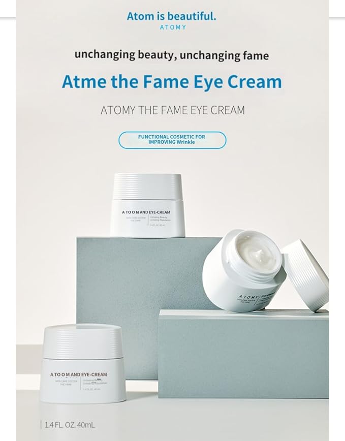 A.t.o.m.y The Fame Eye Cream – Meticulously Crafted K-Beauty Under-Eye & Facial Moisturizer with Panthenol, 5-Layer Hyaluronic Acid & Ceramide for Soft, Supple, Firm-Looking Skin (40 mL / 1.4 fl oz)