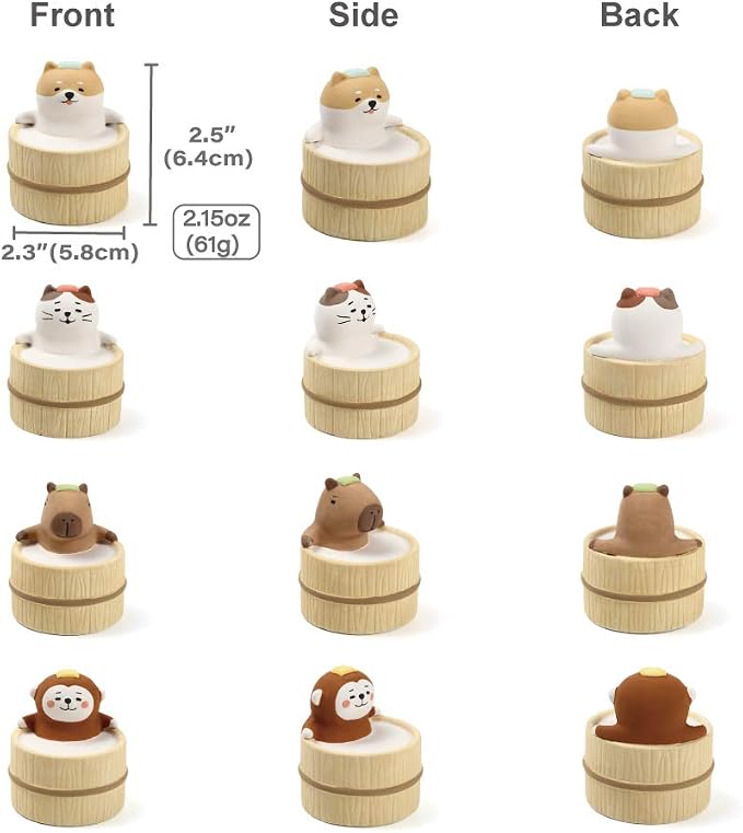 Aroma Ceramic Stone Diffuser [Japan Import] Aromatherapy Essential Oil Diffuser, Non Electric, Passive, Unique, Cute, Animal, Design for Women, Men, and Gifts (Bathing Cat)