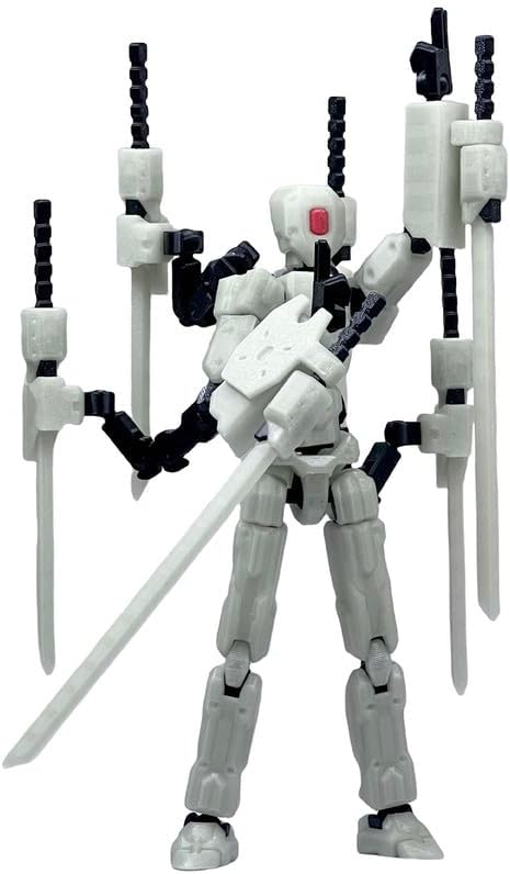T13 Action Figures Helix Robot 8 Inch, Assembly Completed T 13,3D Printed Robo 13 - The Premium Action Figures for Sci-Fi Enthusiasts White (Glows in The Dark)