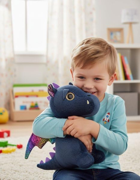 Dragon Stuffed Animals Soft Plush Cute Dragon Doll for Boys Girls 10 in (xiaofeilong heise)