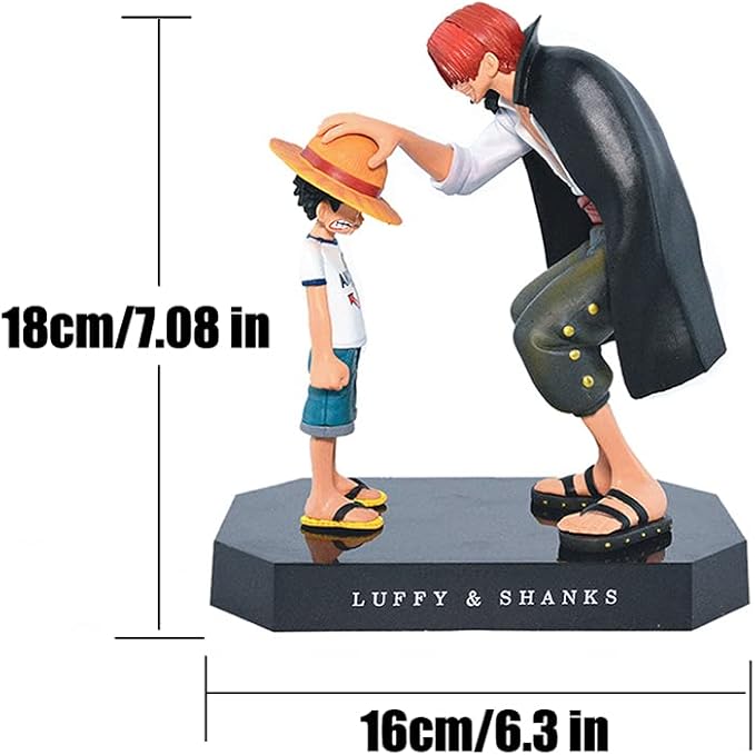 ZKTSRY Anime One Piece Shanks Touching Luffy Figures Anime Action FigureFigures Model, Cake Topper Birthday Cake Decoration Theme Doll Figure