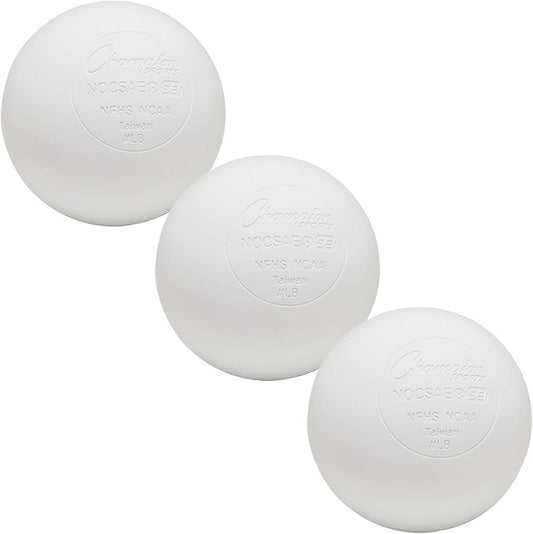 Champion Sports Lacrosse Balls – Official Size SEI Certified, Multi-Color Packs of 3, 6, or 12 for Practice & Games