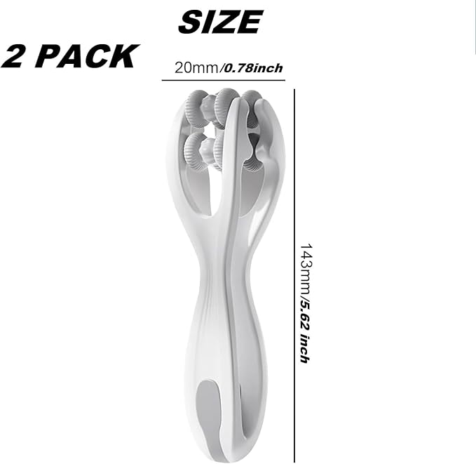 2pcs Finger Massager for Arthritis Finger Arthritis Pain Relief Manual Massage Tools Hand Massage Roller Thumb Massager for Woman Mothers Day Gift Palm Foot Acupressure Tool (White)