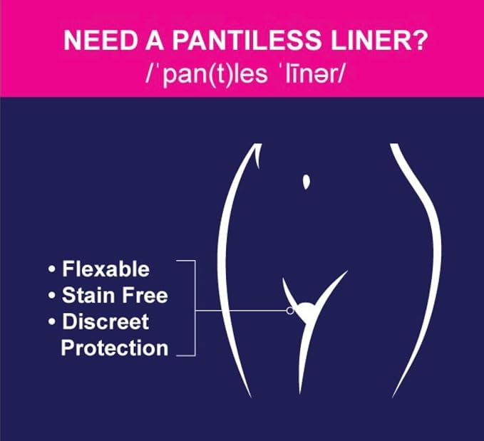 Femeflex Pantiless Panty Liners - Travel Pack (4 Count) Discreet|Compact|One Size Fits All|Wear All Day|Incontinence Support|Slight to Moderate Urine Leakage| No Panties No Problem