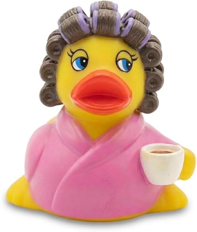 3" Coffee Lover Rubber Duck [Floats Upright] - Baby Safe Bathtub Bathing Toy