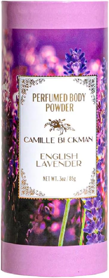 Camille Beckman English Lavender Scented Talc-Free Body Powder, Perfumed Dusting Powder, 3 Ounce