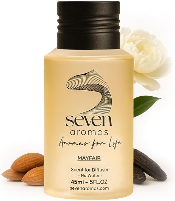 SevenAromas Mayfair | 45ml 1.5oz Hotel Scent Diffuser Oil | Floral | Peony, Vanilla & Magnolia | London-Inspired Luxury Aromatherapy
