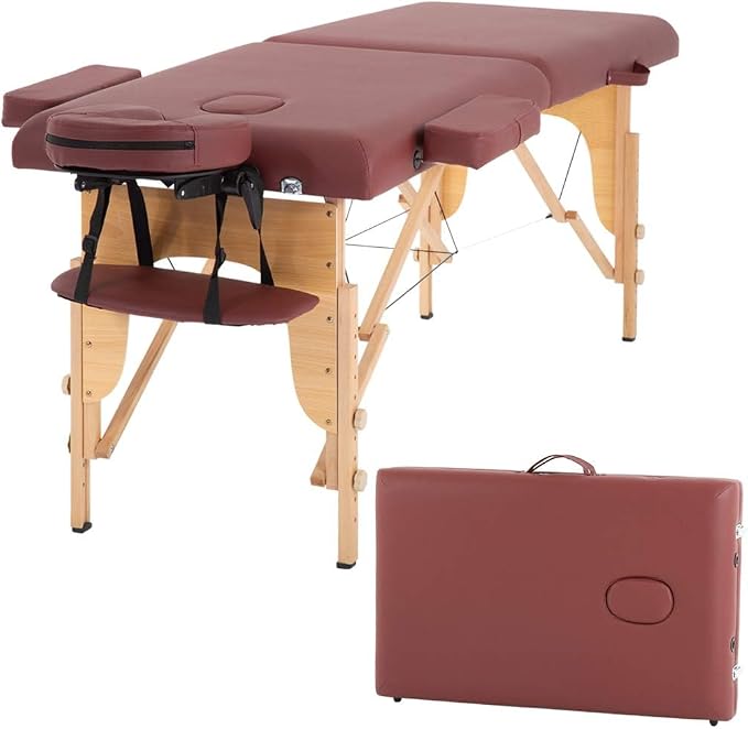 BestMassage Massage Bed Portable Massage Table 24 Inch Wide Lash Bed Height Adjustable 2 Folding Spa Table with Non-Woven Bag for Spa Footmassage Facial CareSpa Tattoo