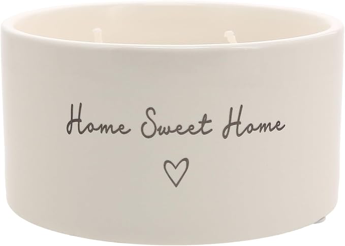 Pavilion Gift Company - Home Sweet Home - 10 oz Soy Wax Ceramic Vessel Candle Housewarming Apartment-Warming Gift Present Neutral Home Decor