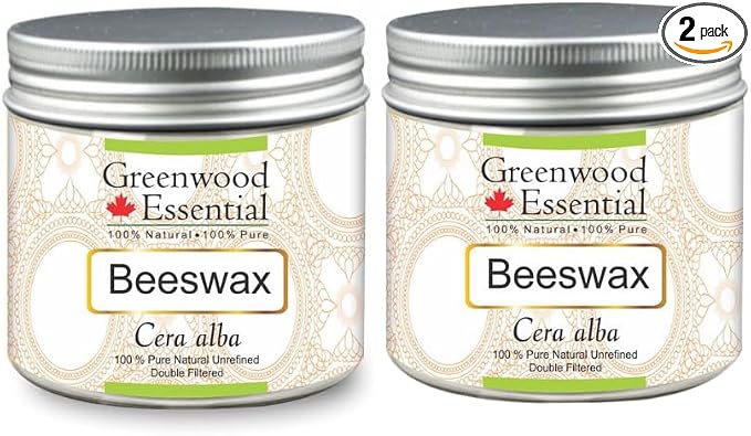 Greenwood Essential Pure Beeswax (Cera alba) (Pack of Two) 100gm X 2 (7.05 oz)