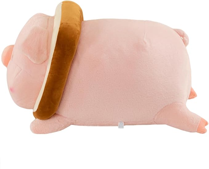 ELAINREN Kawaii Toast Piggy Stuffed Hugging Pillow Soft Fat Pig Plush Toy Gifts,Snuggle Buddy Piggy Plush Body Pillow, Home Decor Pig Shape Cushion,19.6''