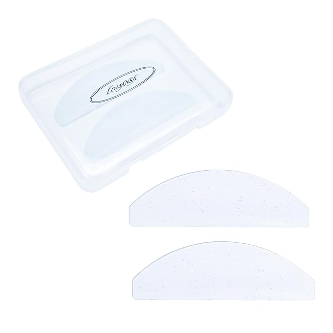 Flat Lash Lift Shields Glueless Ultra Thin Silicone Pads for Perming Lotion No.1, Lash Softening Shields for Easy Korean Eyelash Lift (Glitter White)