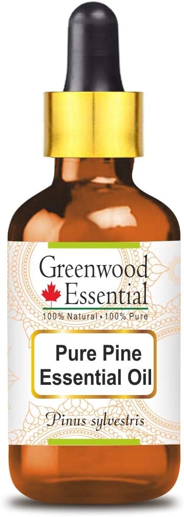 Greenwood Essential Pure Pine Essential Oil (Pinus sylvestris) with Glass Dropper Steam Distilled 50ml (1.69 oz)