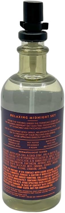 Bath & Body Works Aromatherapy Relaxing Midnight Sky Chamomile Patchouli Essential Oil Mist Gift Set with a Red Bow for Holidays & Gifts – Pack of 2